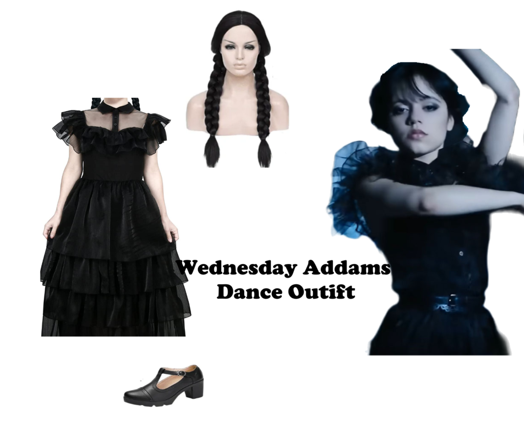 How to Dress Like Wednesday Addams: Movie Costume Outfit Wednesday Addams Dance Outift