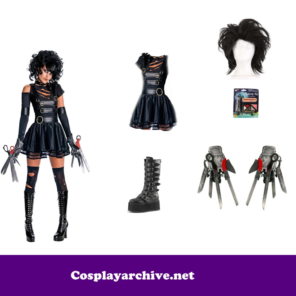 Edward Scissorhands Costume Cosplay for Women and Girls