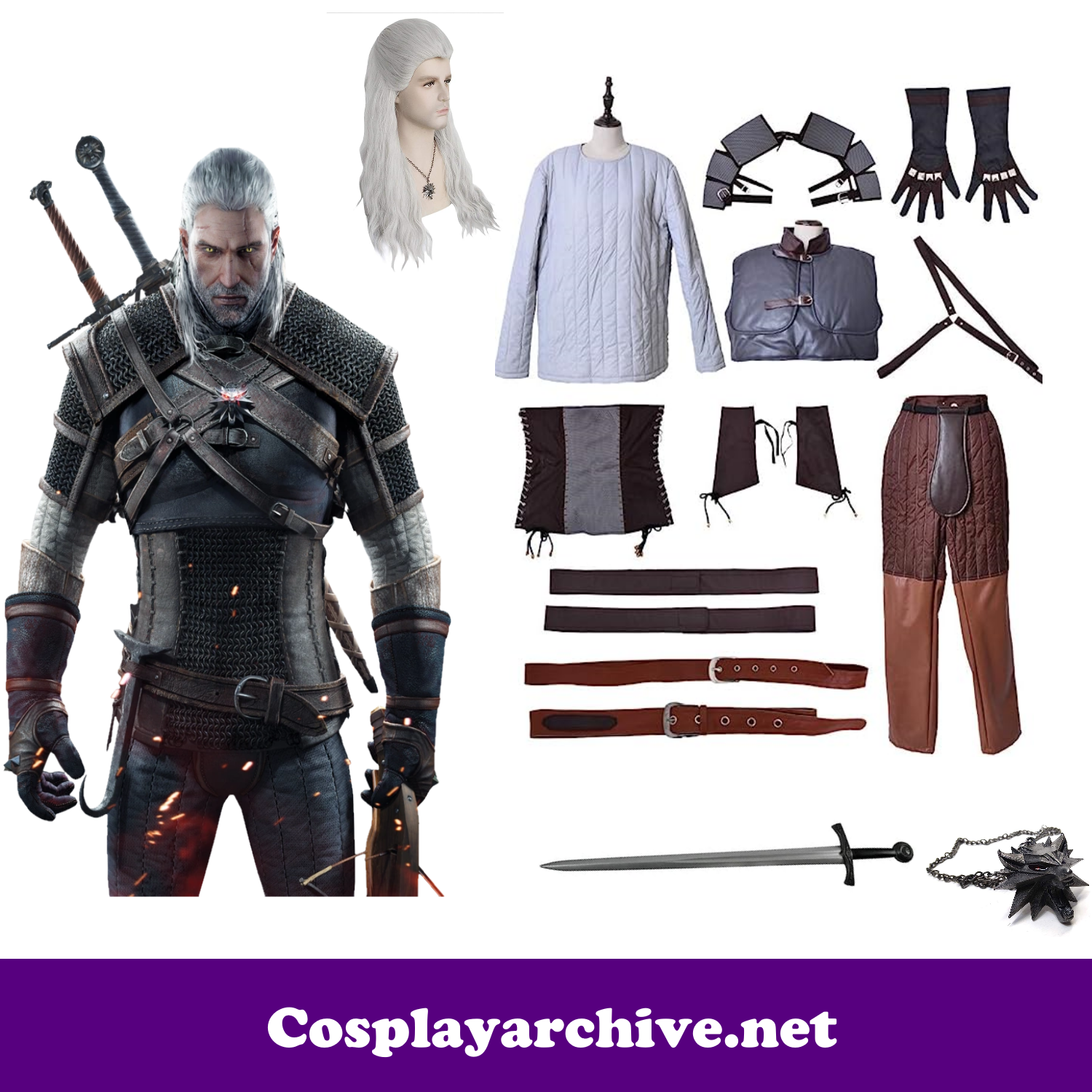 Geralt Of Rivia Cosplay Costume Guide The Witcher World Cosplay Archive   Geralt Of Rivia Game Cosplay Costume For Amazon 